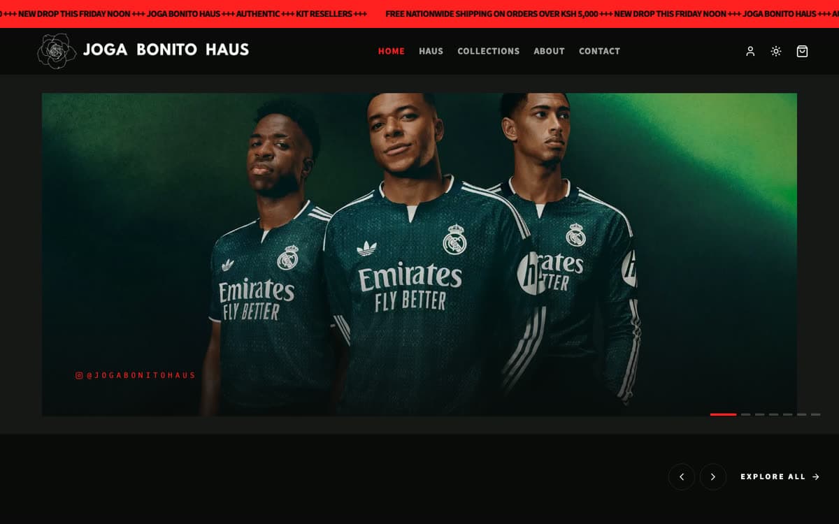 Joga Bonito Haus — Retail · Football kits