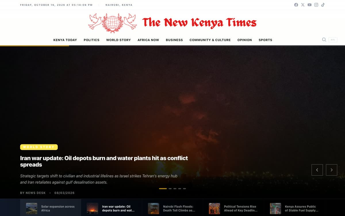 The New Kenya Times — Media · Digital newspaper